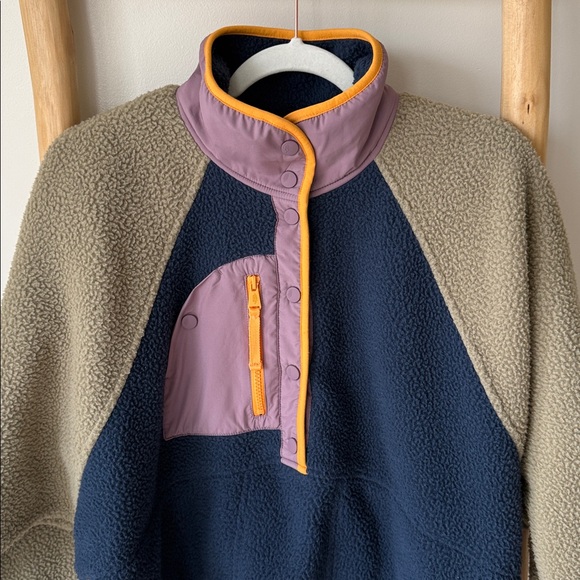 FP Movement by Free People Hit The Slopes Colorblock Fleece Pullover Midnight L - Picture 5 of 13